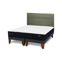 CIC - Cama Europea premium 2p bd Respaldo Milan olivo