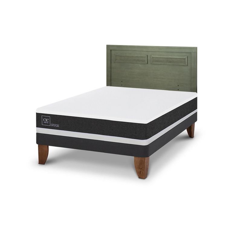 Cama Europea New Ortopedic 2P Bn Respaldo Milan Olivo