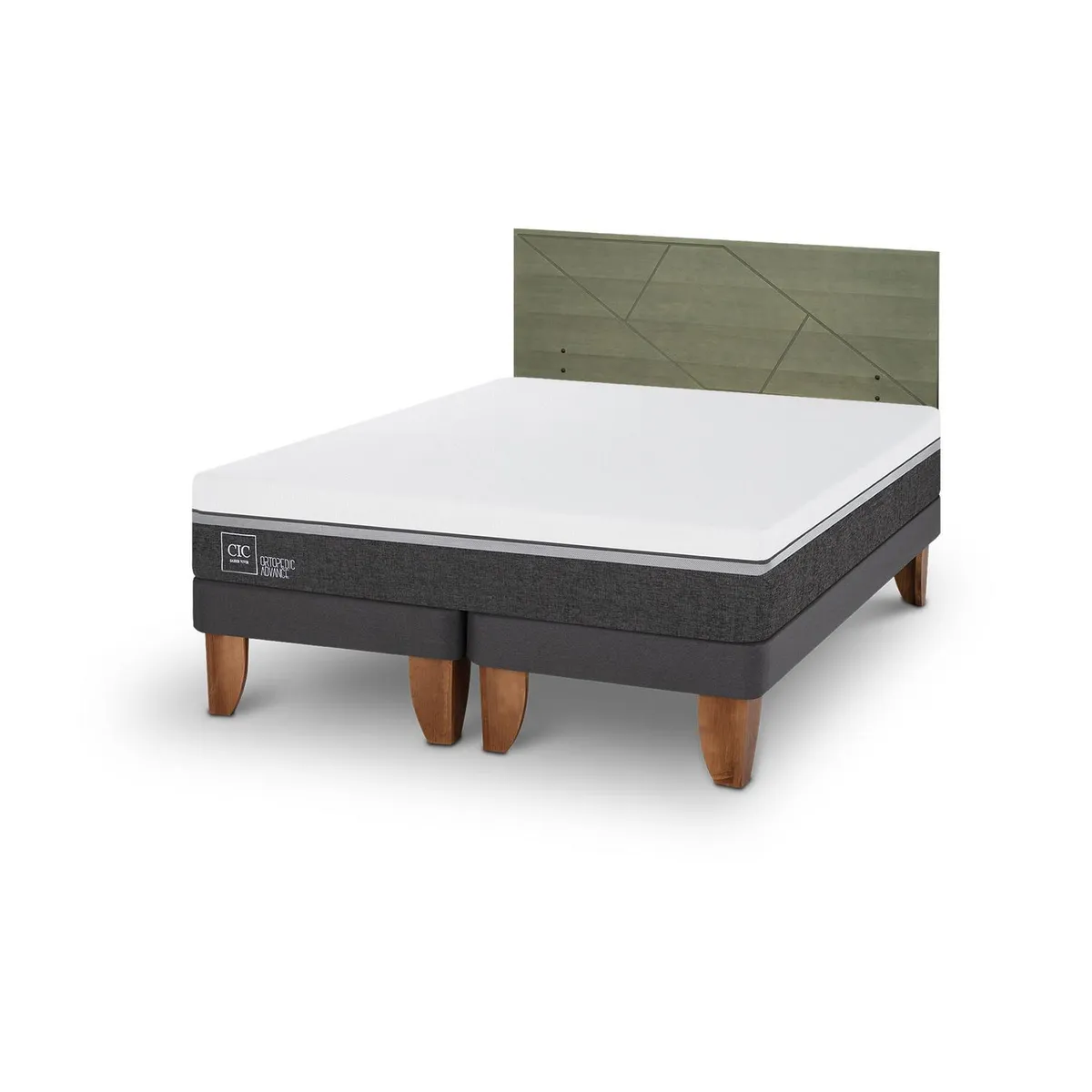 CIC - Cama Europea ortopedic advance 2p bd Respaldo Villarrica olivo