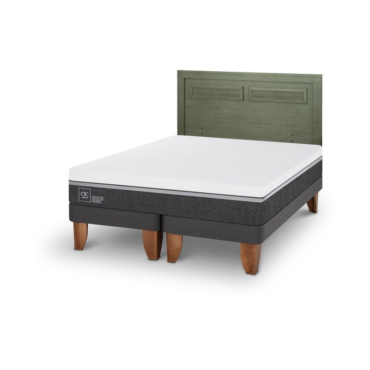 CIC - Cama Europea Ortopedic Advance King Respaldo Milan Olivo