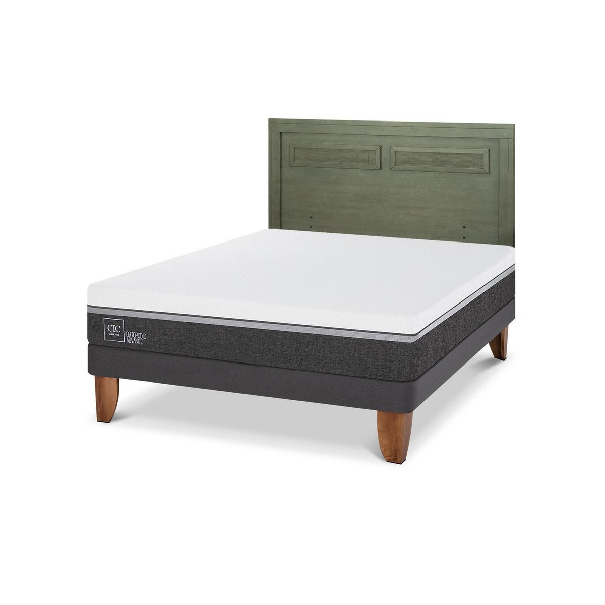CIC - Cama Europea Ortopedic advance 2p bn Respaldo Milan olivo
