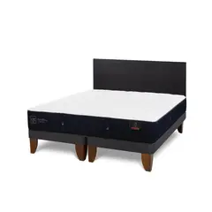 CIC - Cama Europea Premium 2P Bd Respaldo Villarrica Negro
