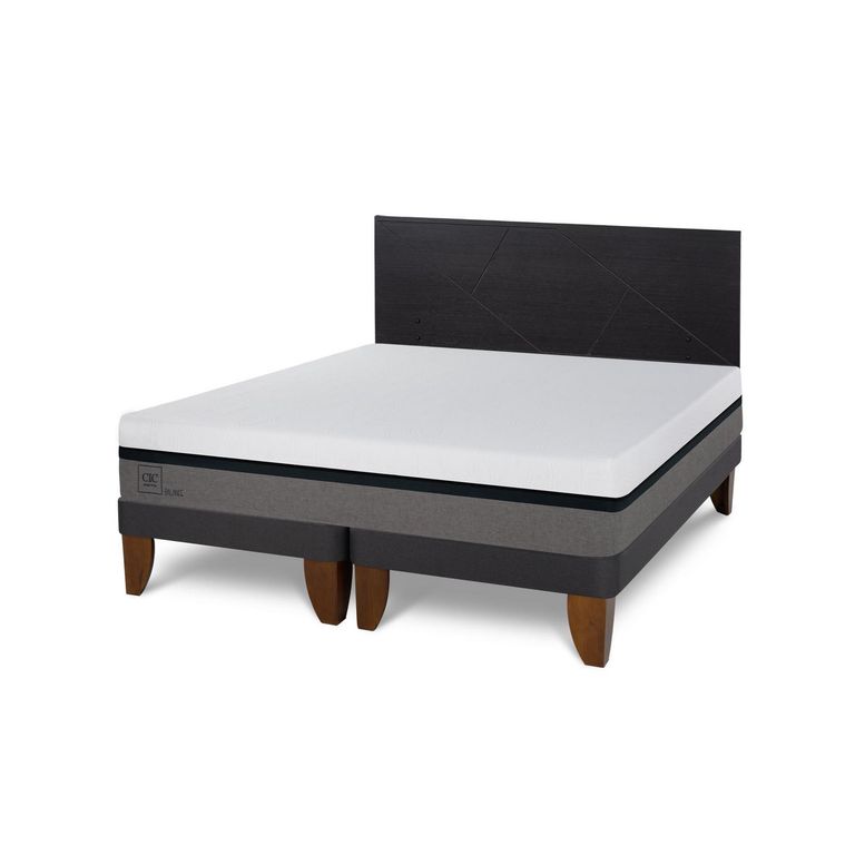 Cama Europea Balance King Respaldo Villarrica Negro