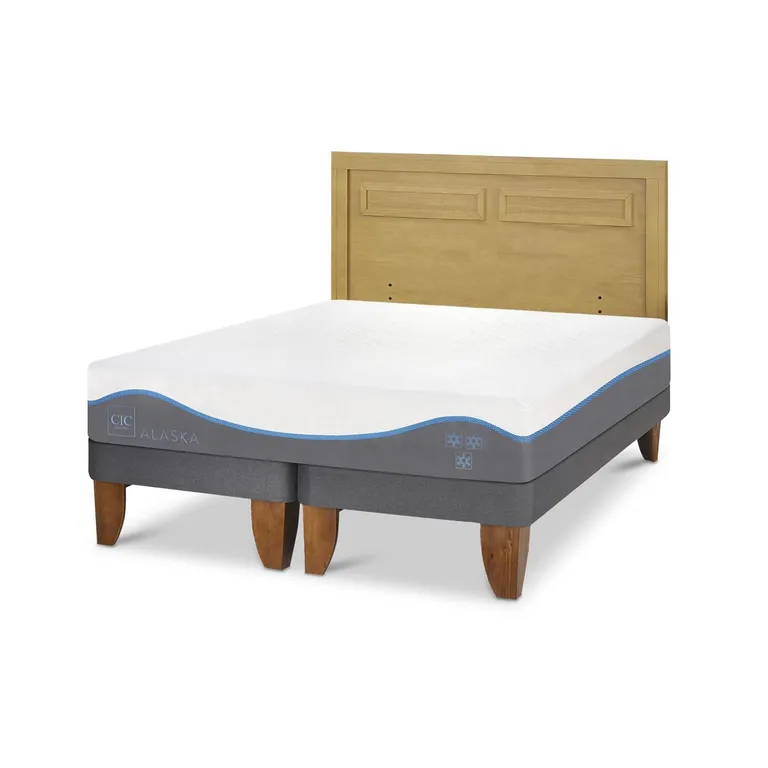 Cama Europea Alaska King Respaldo Milan Mostaza