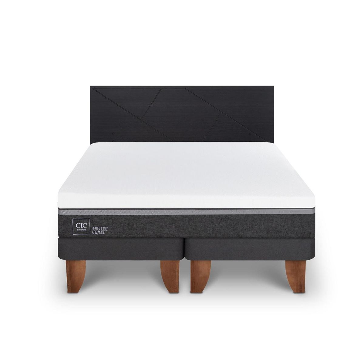 CIC - Cama Europea ortopedic advance 2p bd respaldo Villarrica negro