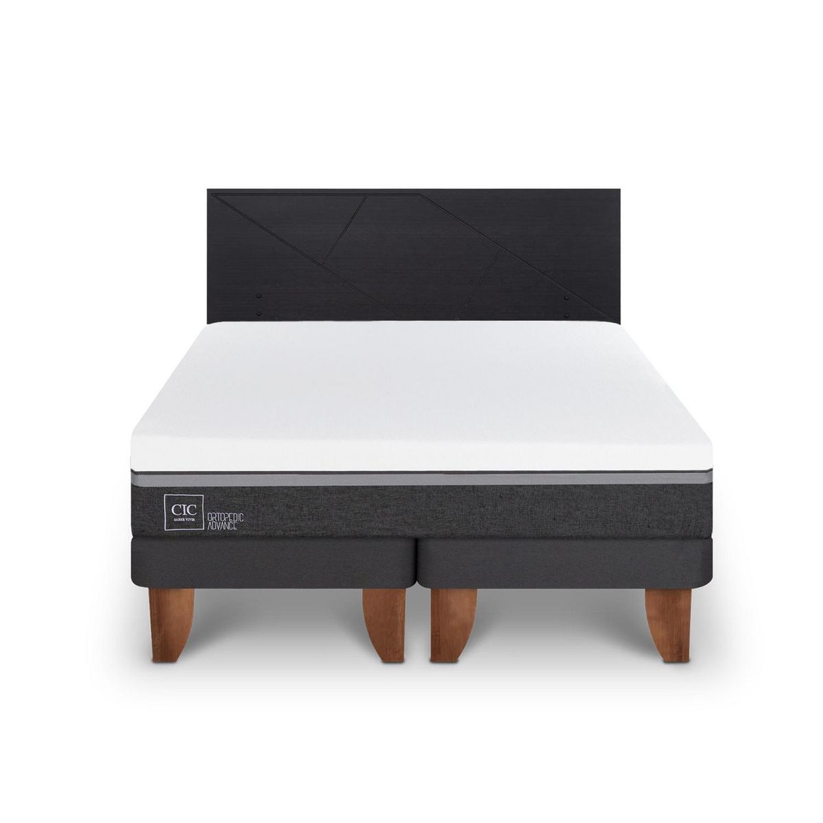 CIC - Cama Europea ortopedic advance king respaldo Villarrica negro