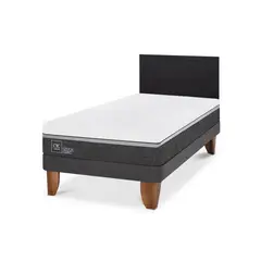 CIC - Cama Europea ortopedic advance 1.5p respaldo Villarrica negro