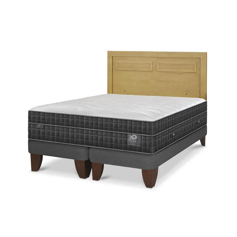 CIC Cama Europea Lux 2P Bd Respaldo Milan Mostaza