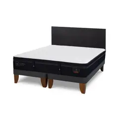 CIC - Cama Europea super premium 2p bd respaldo Villarrica negro