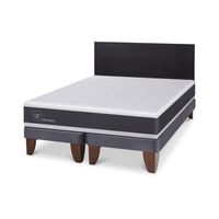 Cama Europea Ortopedic 2P Bd Respaldo Villarrica Negro