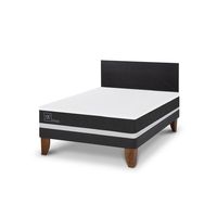 Cama Europea Ortopedic 2P Bn Respaldo Villarrica Negro