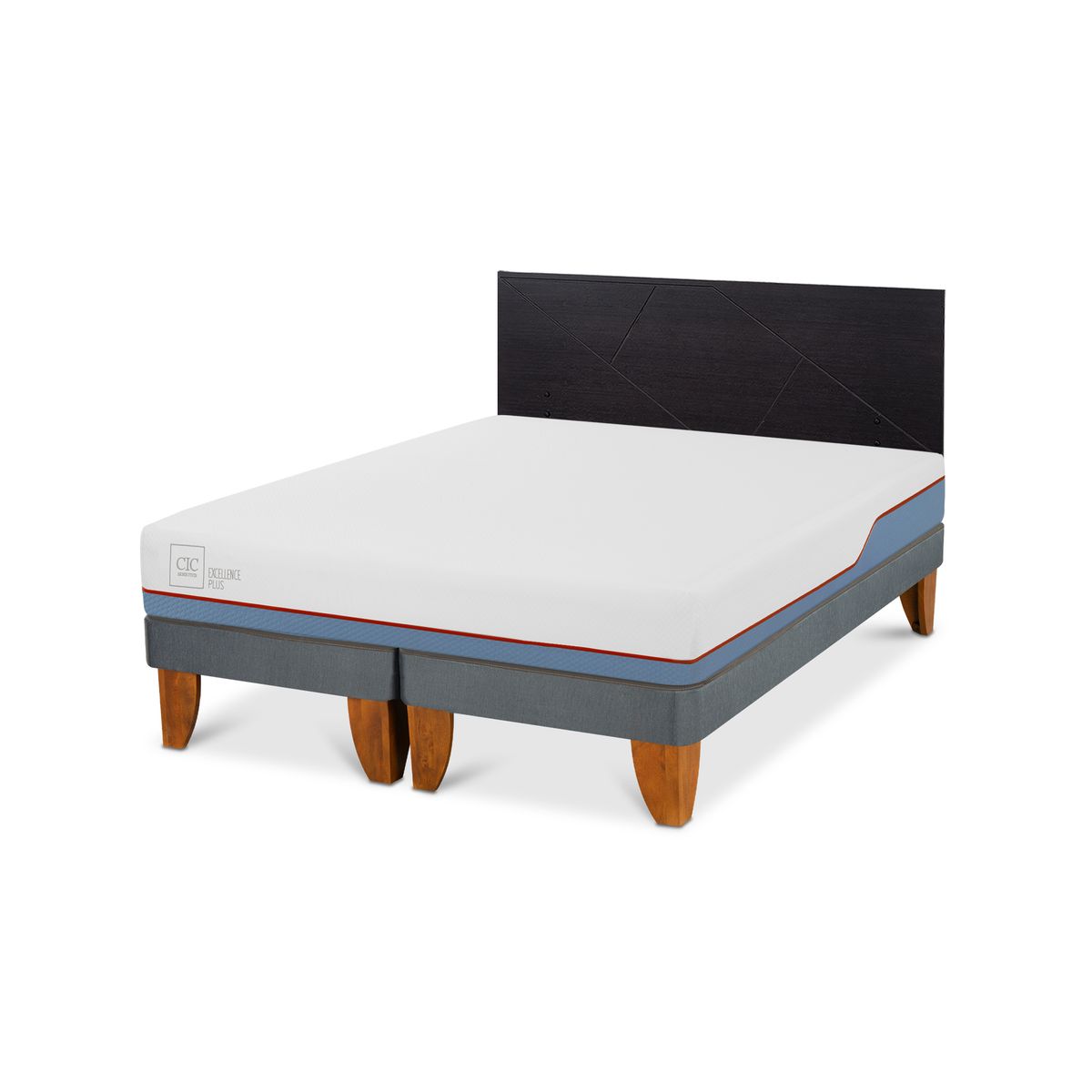 CIC - Cama Europea excellence plus 2p bd respaldo Villarrica negro