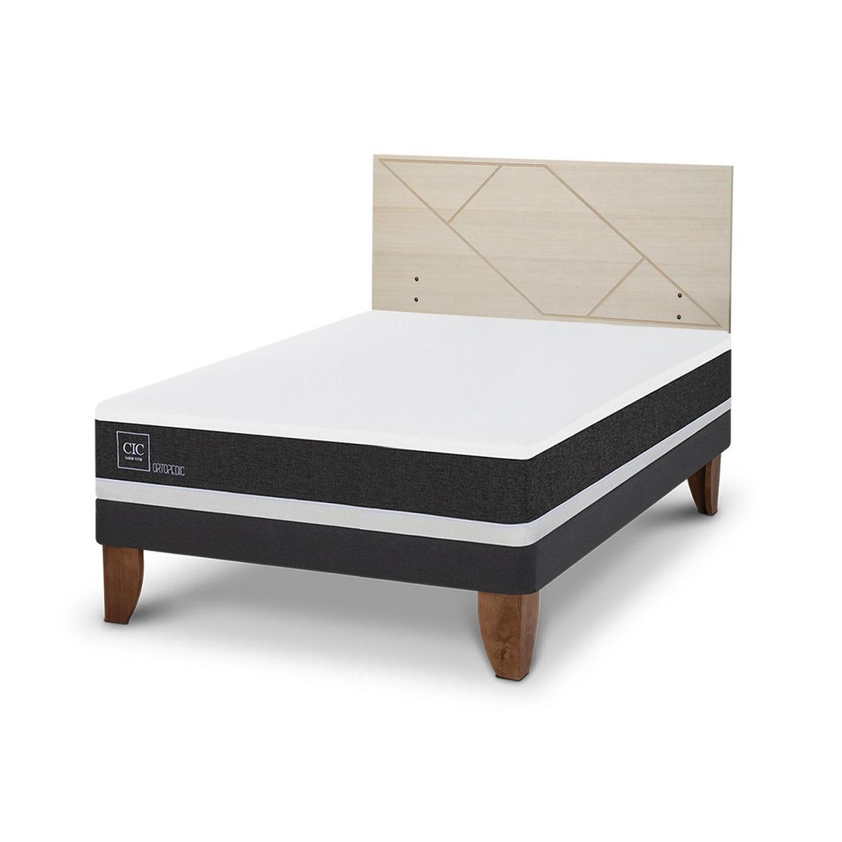 CIC - Cama Europea ortopedic 2p bn Respaldo Villarrica alpino