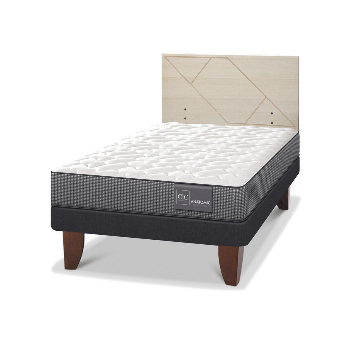 CIC - Cama Europea anatomic 1.5p Respaldo Villarrica alpino