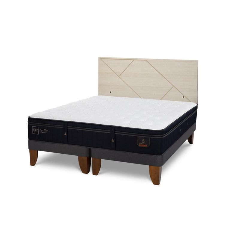 Cama Europea Super Premium 2P Bd Respaldo Villarrica Alpino
