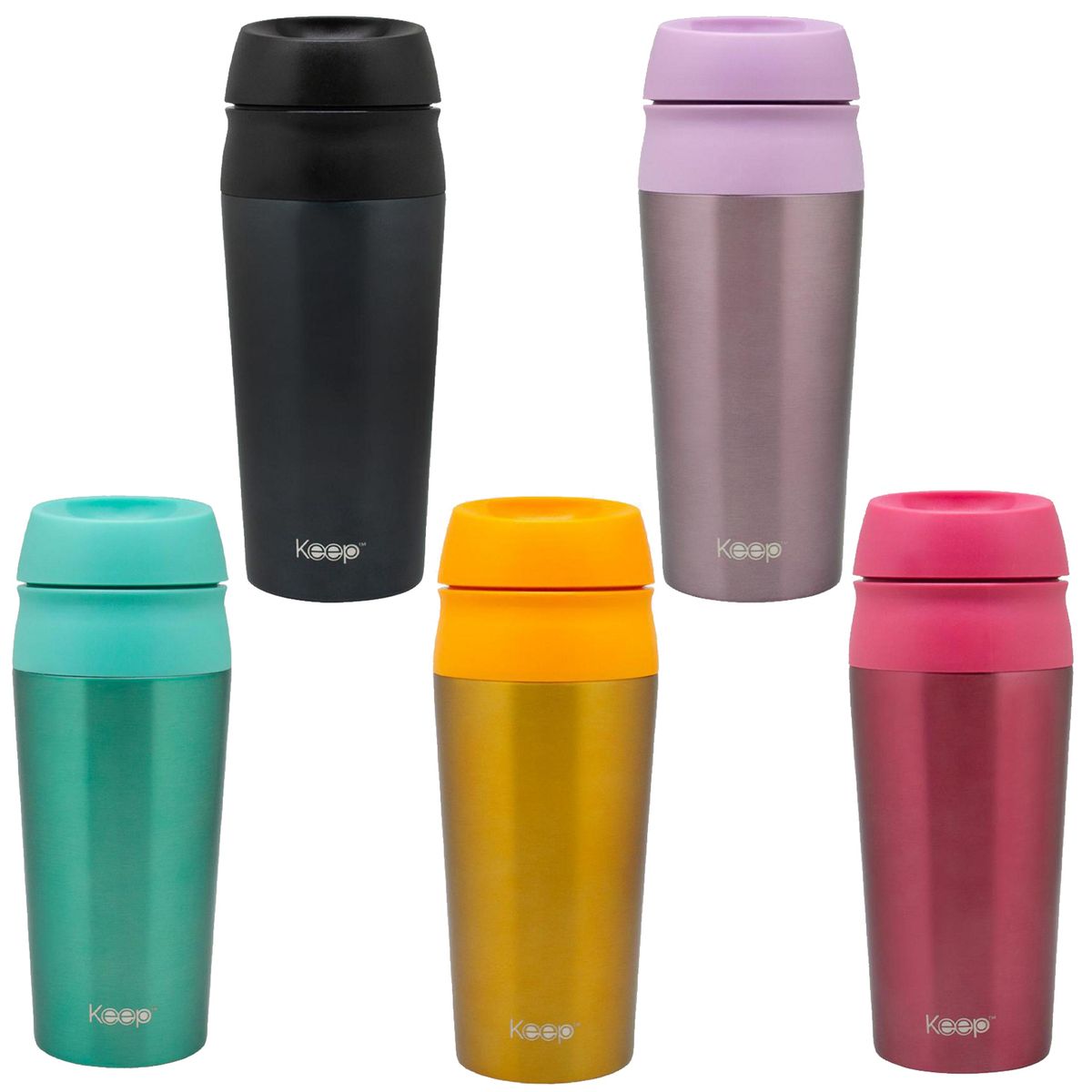 KEEP - Mug térmico con botón 450 ml surtido colores