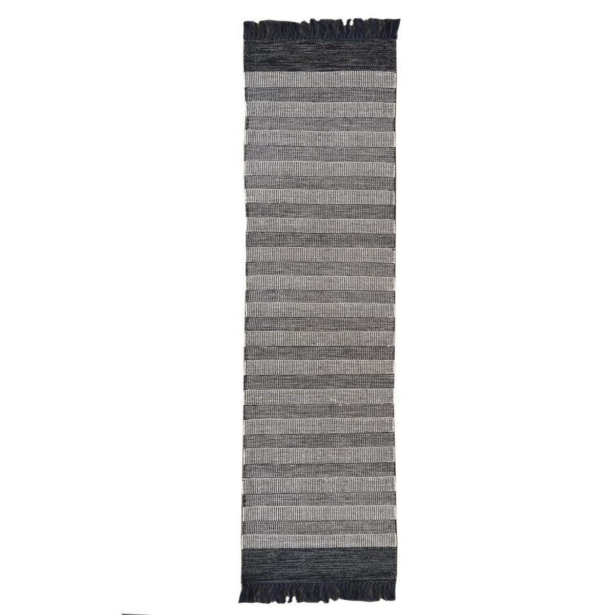 IDETEX - Alfombra Cotton kalu 65x230 cm Algodón Negro