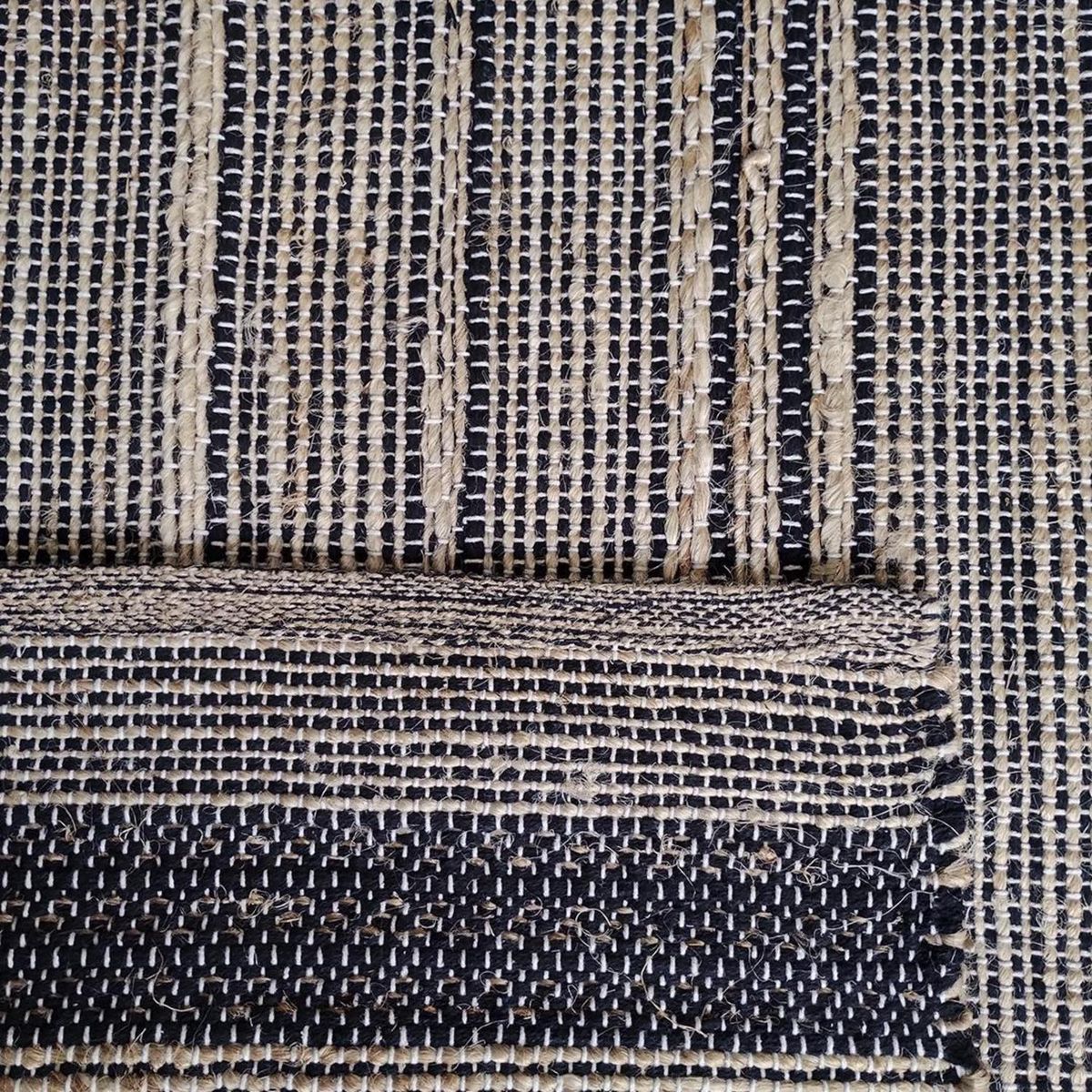 IDETEX - Alfombra Yute Indi 160x230 cm Yute Negro