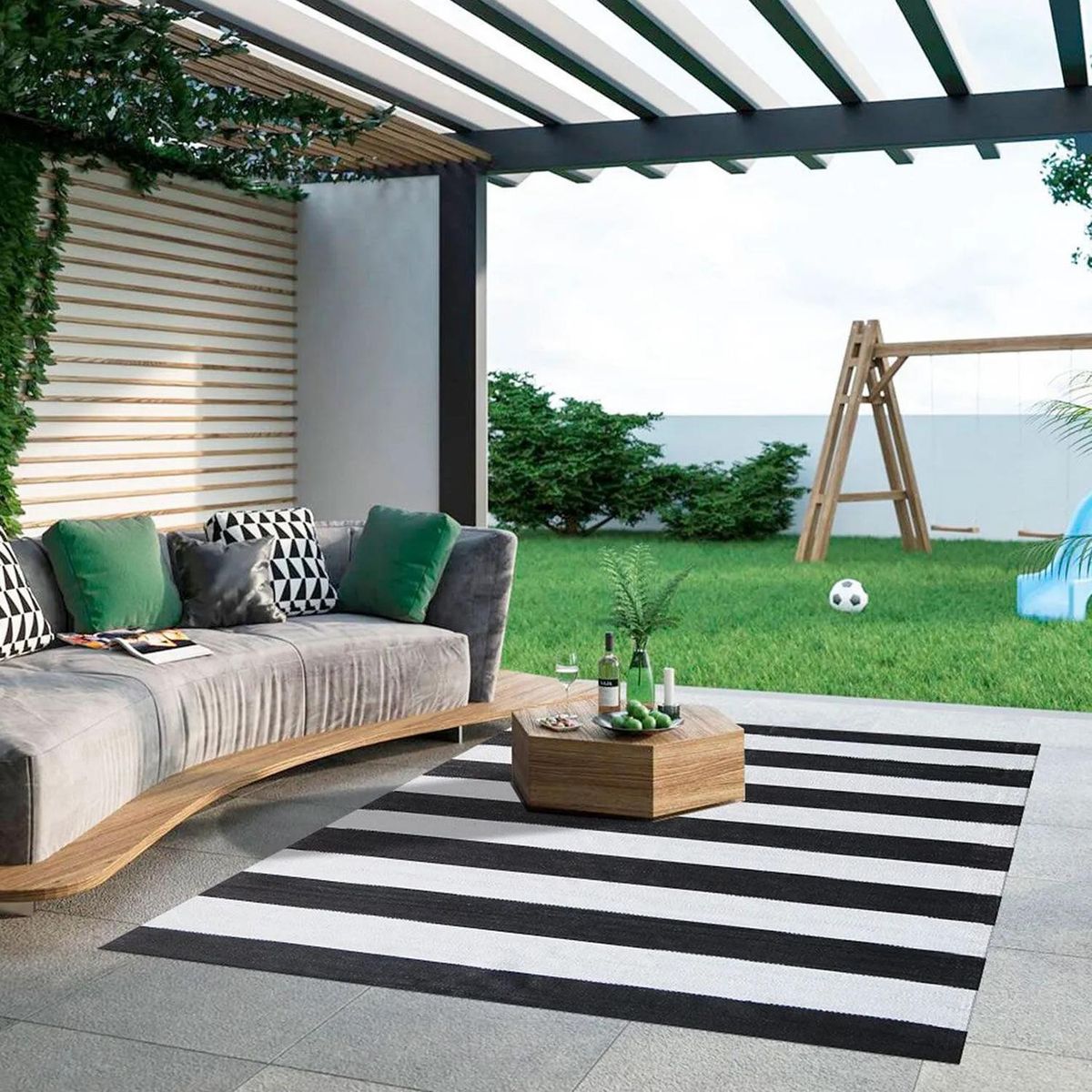 IDETEX - Alfombra Kala D2 120x170 cm PVC Negro