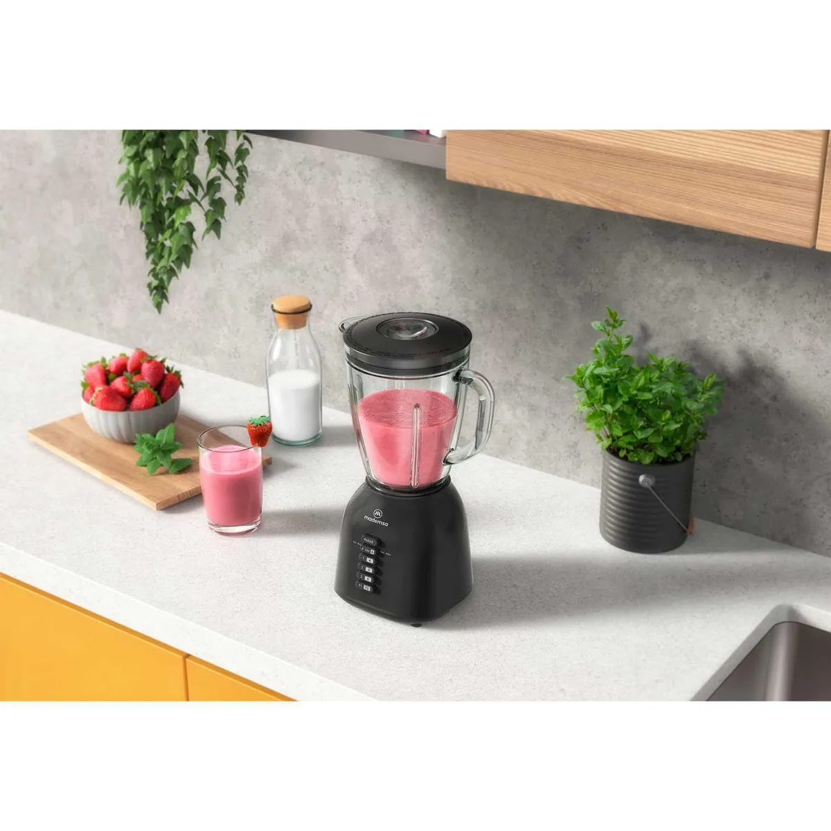 MADEMSA - Licuadora 1.5 Litros Negro MBL40