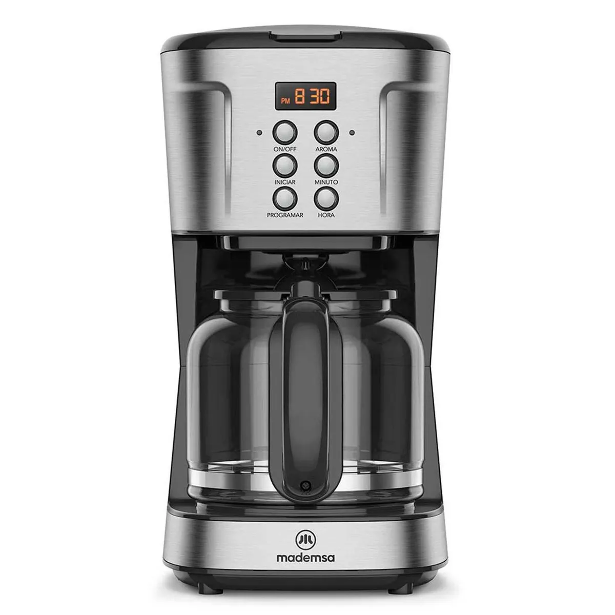 MADEMSA - Cafetera Eléctrica Programable 1.5 l 900 W Negro