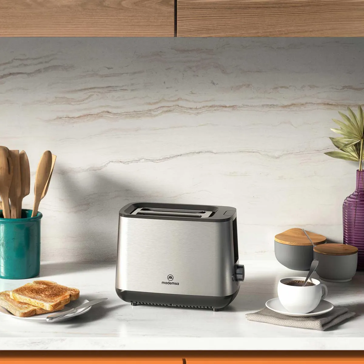 MADEMSA - Tostador 2 Rebanadas Gris MTS25