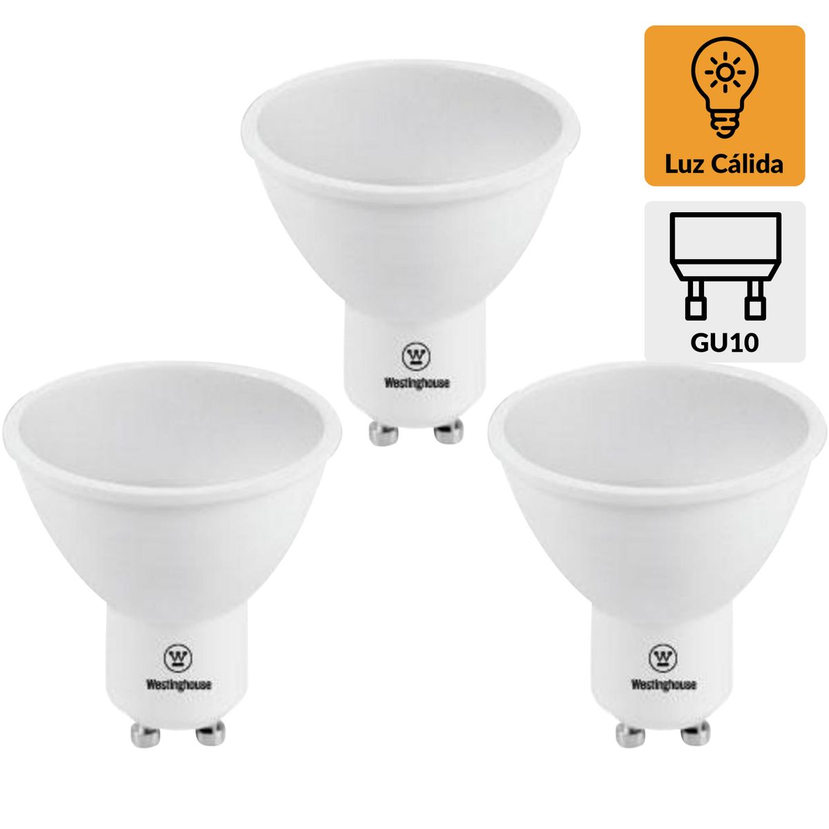 BP ILUMINACION - Pack 3 Ampolletas 5 W GU10 425 lm Luz Cálida