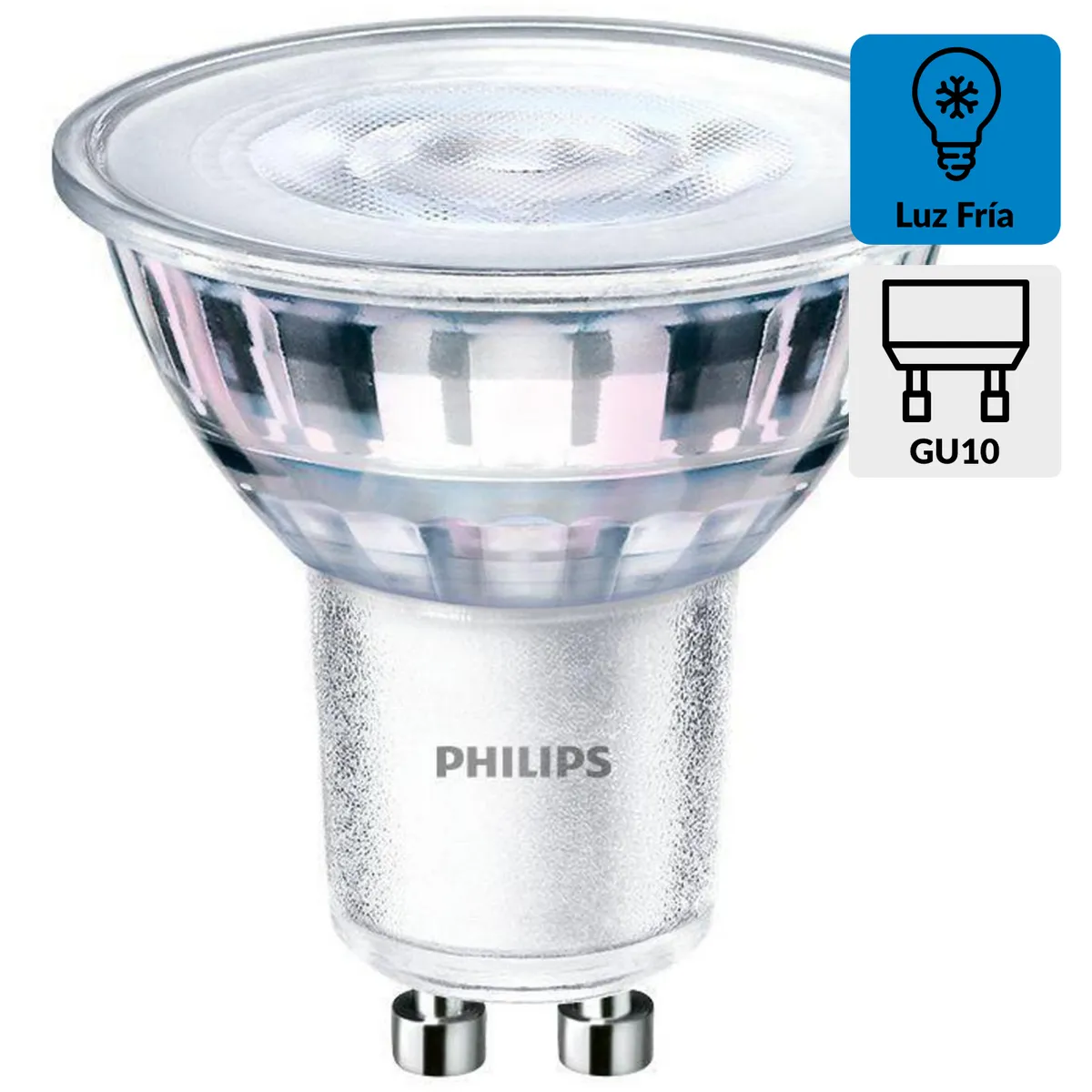 PHILIPS - Ampolleta led 4.9 W GU10 550 lm Luz Fría