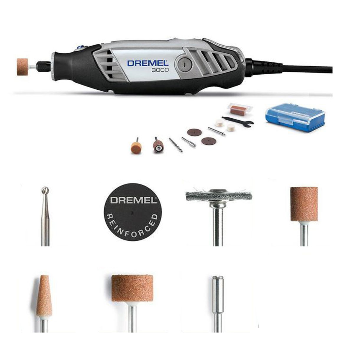 DREMEL - Dremel herramienta multipropósito 120W + kit multiuso metal 16 pzas