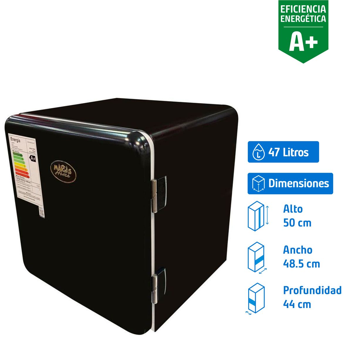 MAIGAS - Minibar Frigobar Frío Directo 47 Litros Negro HS-65LN