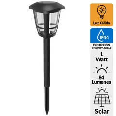 LEDZONE - Estaca Solar Led Farol 1 W IP44 84 lm Luz Cálida