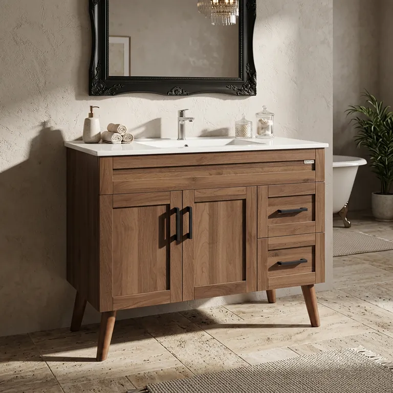 Kit Mueble Vanitorio Elegance Nogal 100x80x47 cm