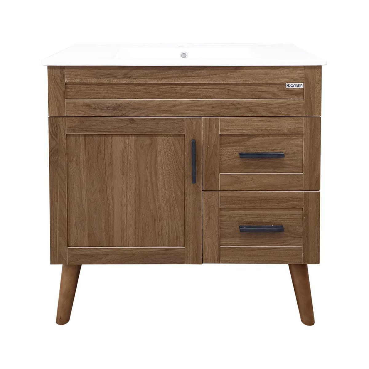 DOMSA - Kit Mueble Vanitorio Elegance Nogal 80x80x47 cm