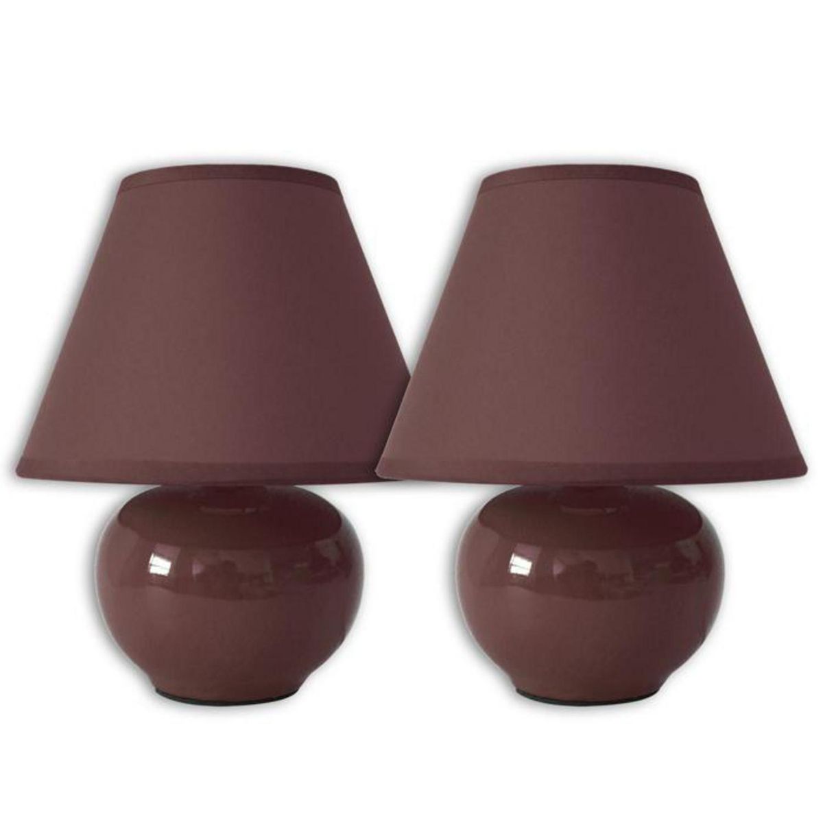 TEMPORA - Pack de 2 Lámparas Velador Café 18x21 cm
