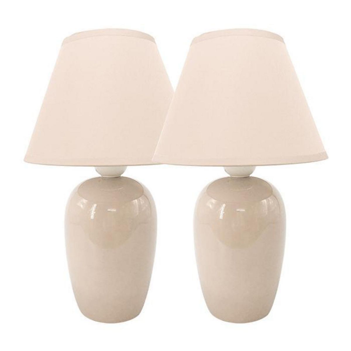 TEMPORA - Pack de 2 Lámparas de Cerámica 8230 Beige