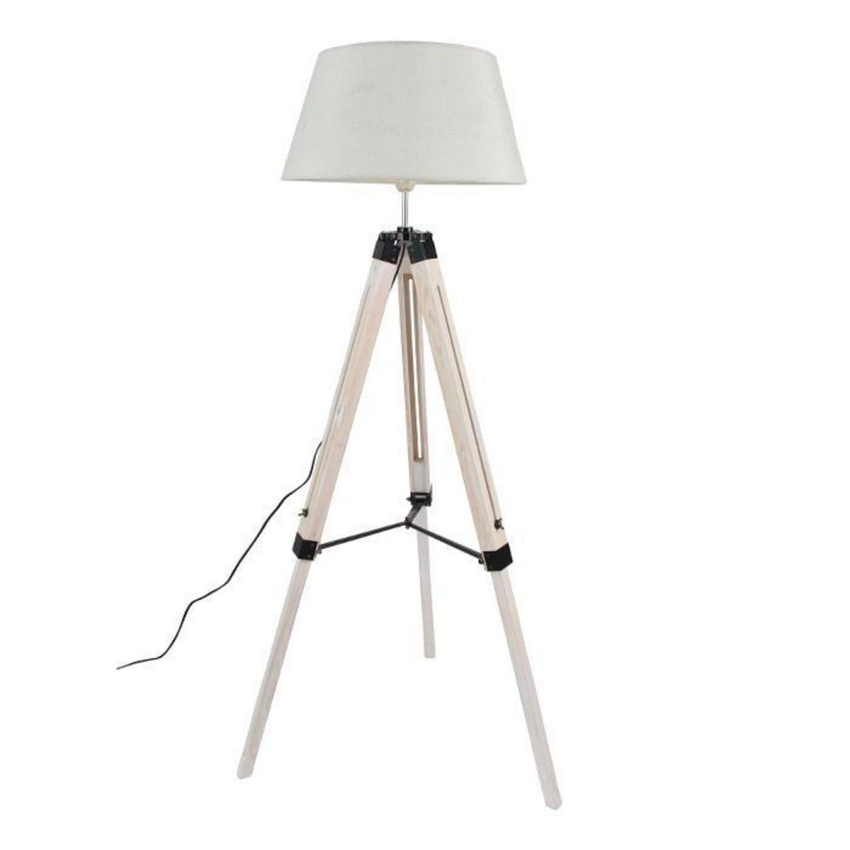 TEMPORA - Lámpara De Pie Trípode Madera Natural