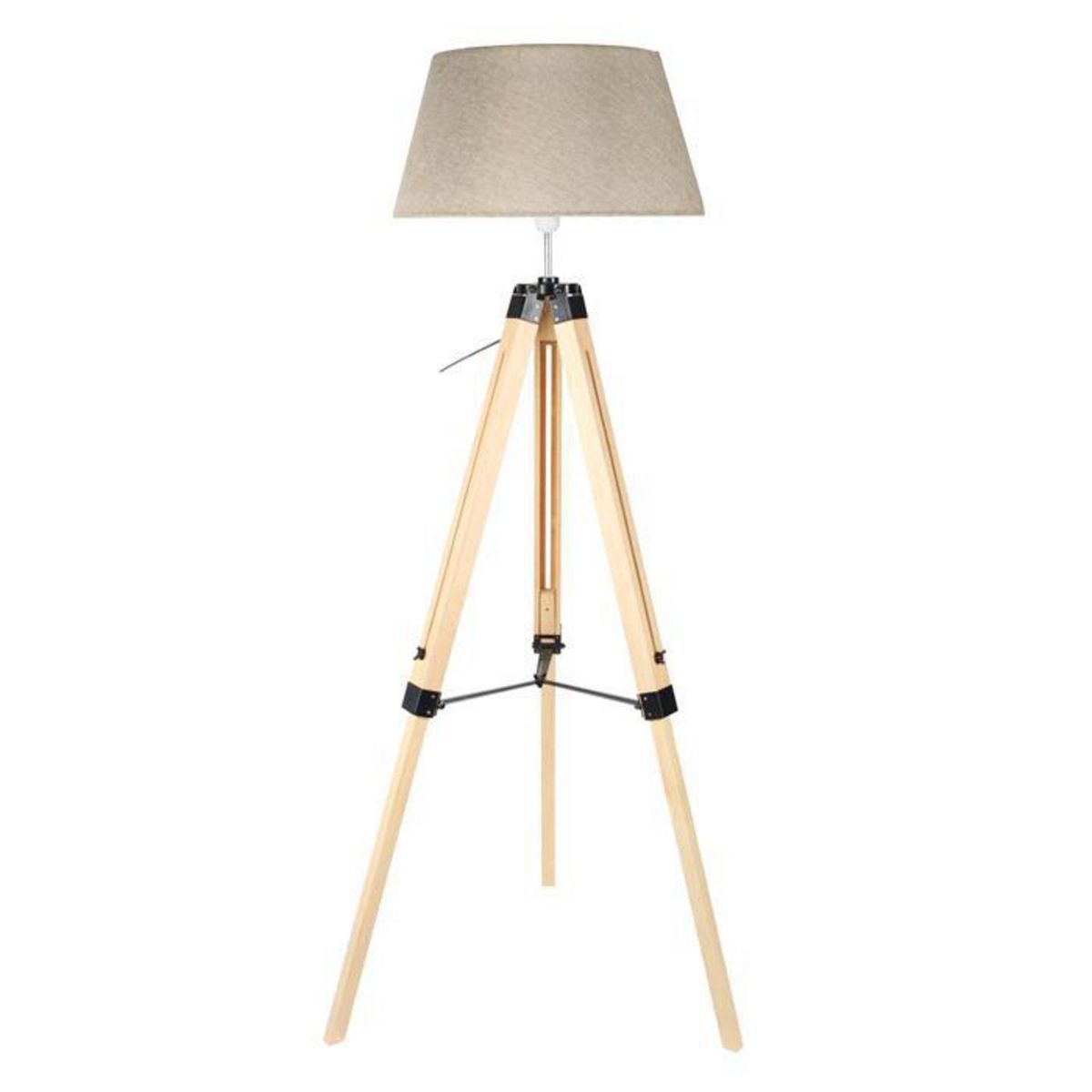 TEMPORA - Lámpara De Pie Trípode Madera Natural