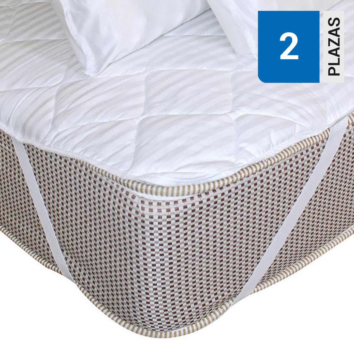 ARTHOME - Pack 2 Cubrecolchones 2 plazas Blanco