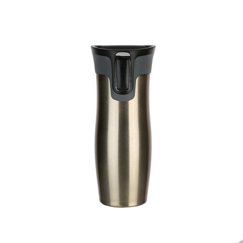 SOHOGAR - Mug Térmico 470 ml Acero Inoxidable Dorado/ Negro
