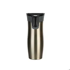 SOHOGAR - Mug Térmico 470 ml Acero Inoxidable Dorado/ Negro