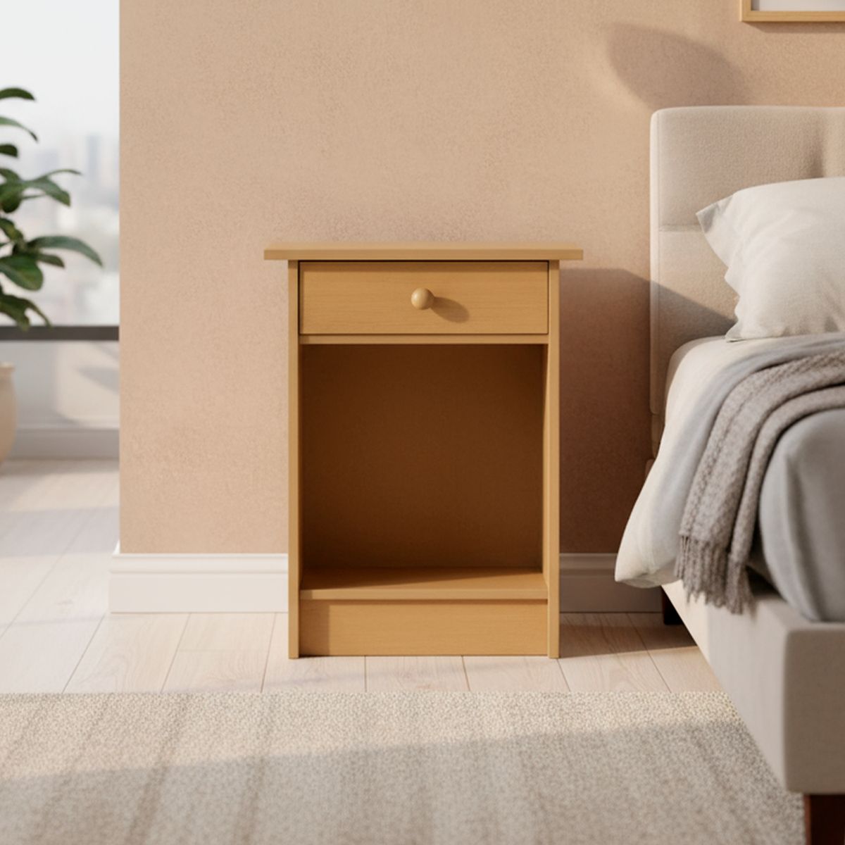 CIC - Velador 1 Cajón(es) Villarrica 30x63.5x45 cm Mostaza