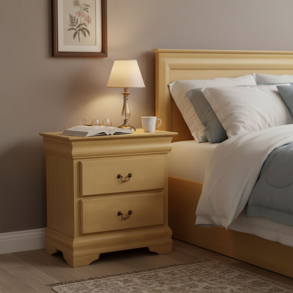 CIC - Velador 2 Cajón(es) Miro 40x69x66 cm Mostaza