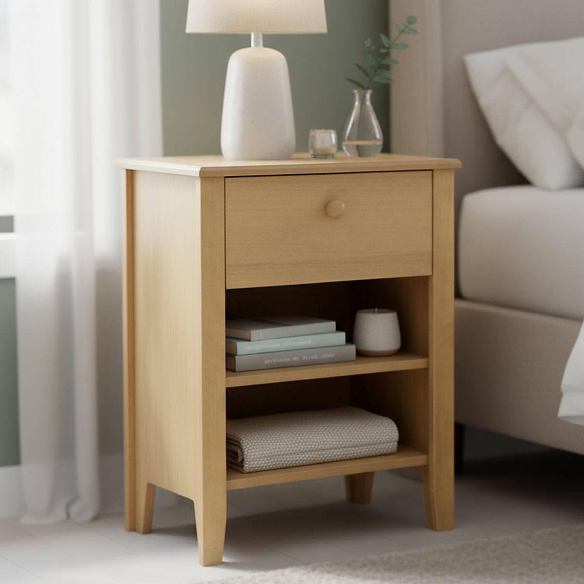 CIC - Velador 1 Cajón(es) Torino 35x63.5x45 cm Mostaza