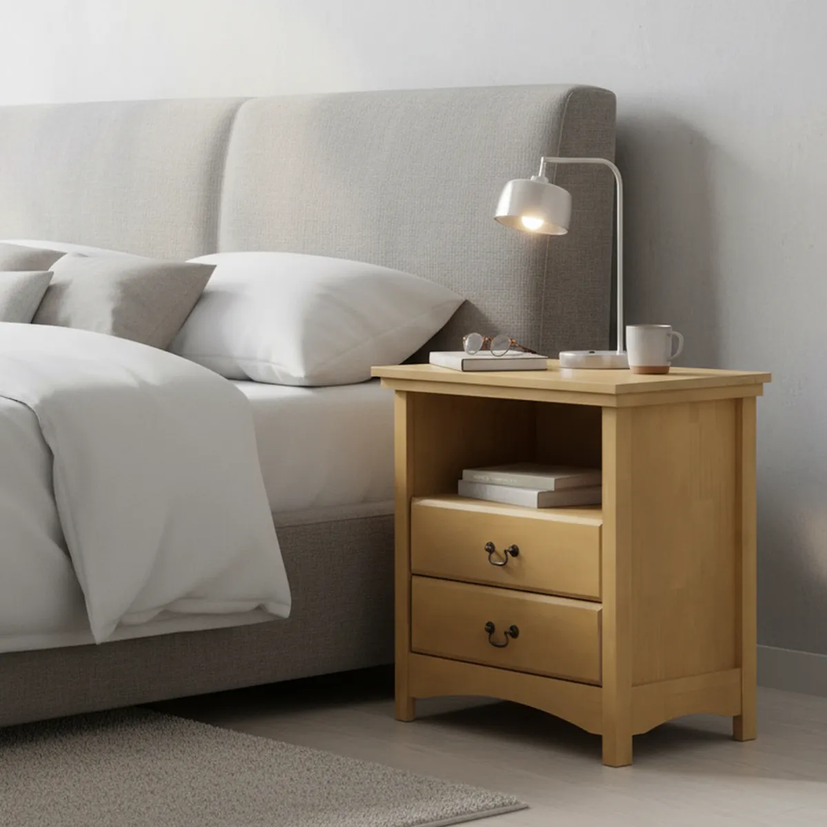 CIC - Velador 2 Cajón(es) Indo 40x69x66 cm Mostaza