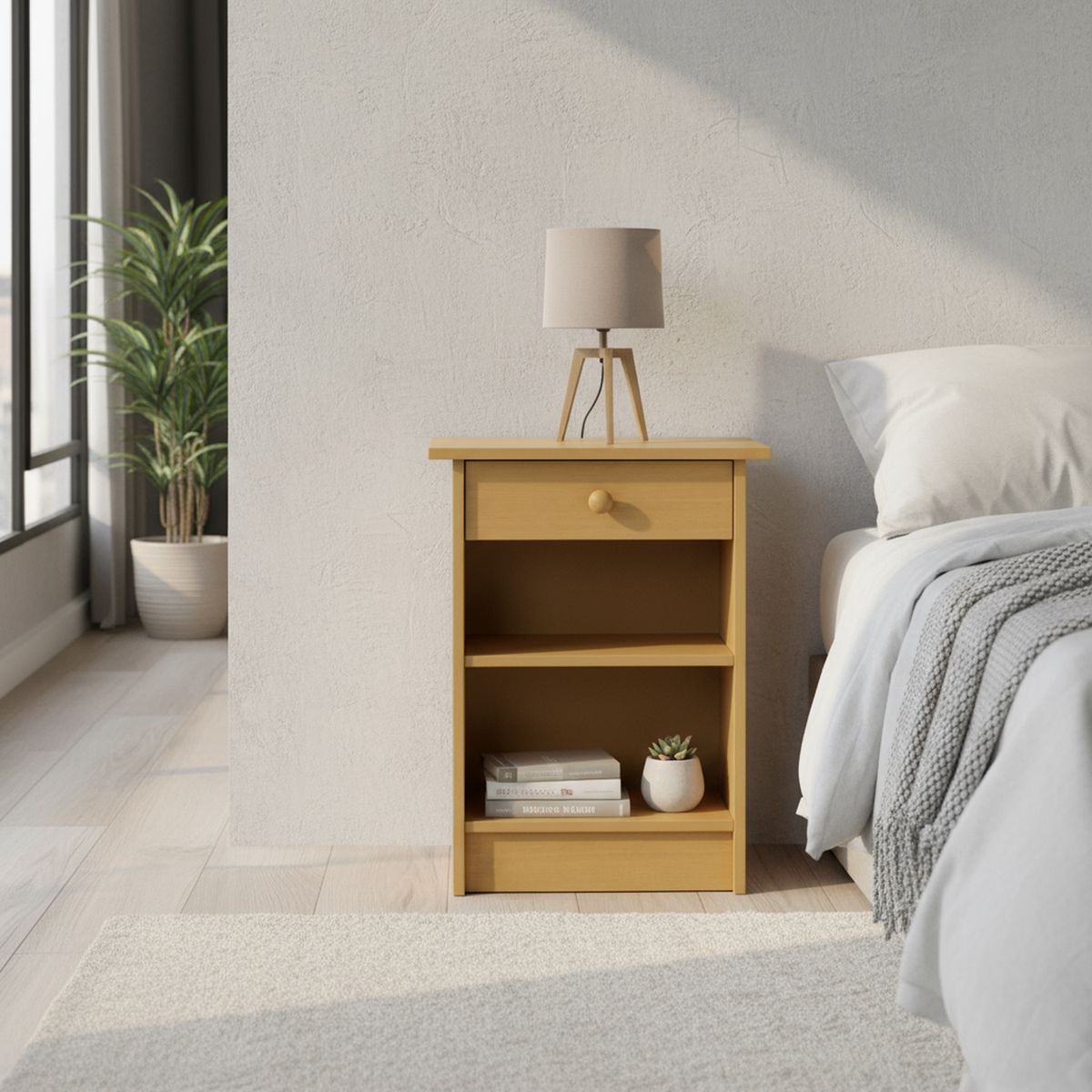 CIC - Velador 1 Cajón(es) Dublin 30x63.5x45 cm Mostaza