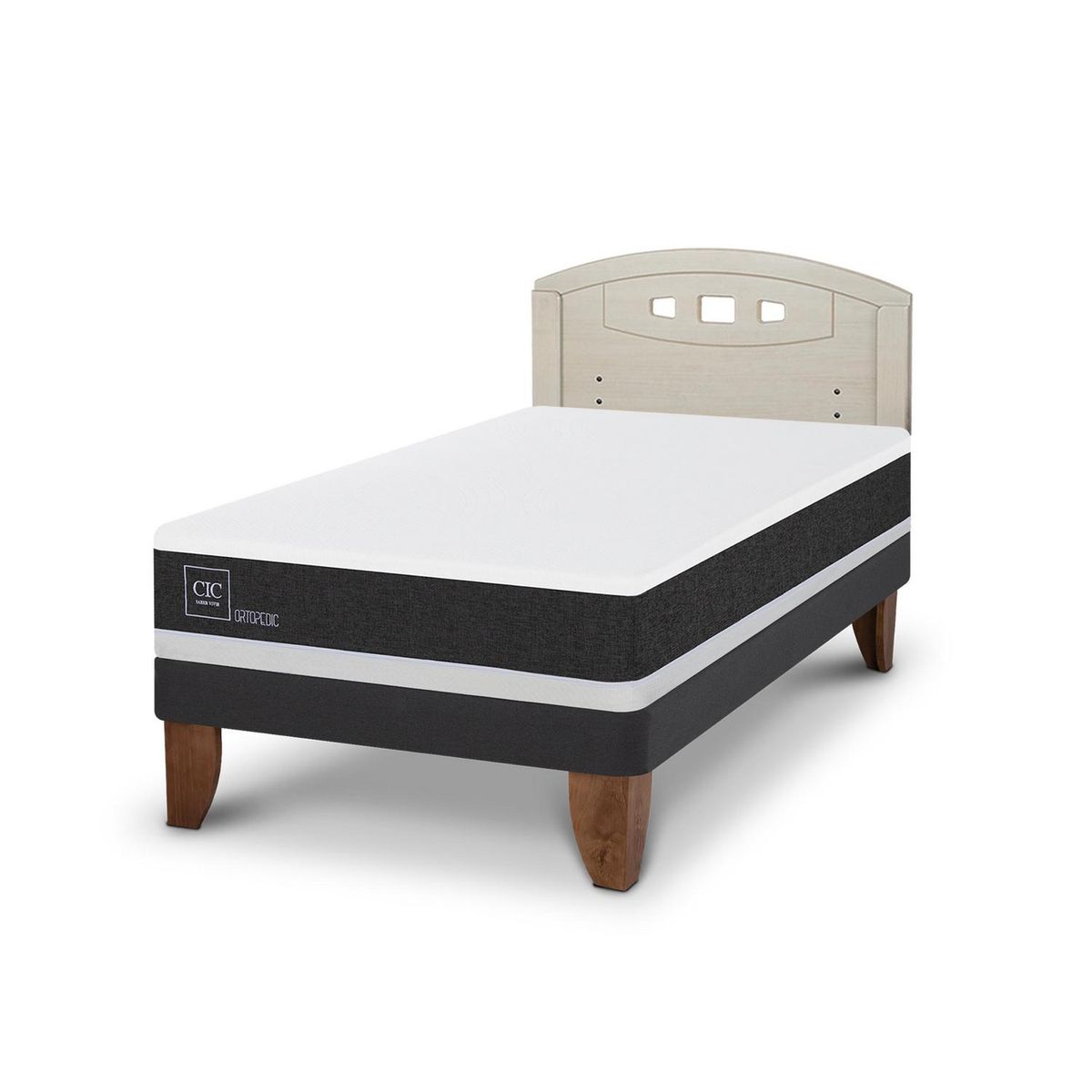 CIC - Cama Europea ortopedic 1.5p Respaldo Gales alpino