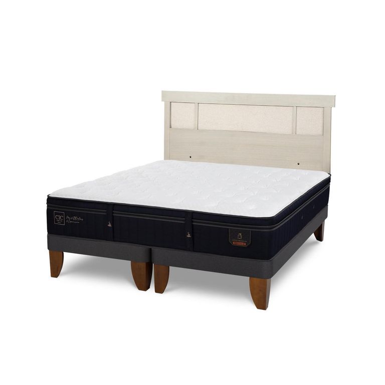 Cama Europea Super Premium 2P Bd Respaldo Dublin Alpino