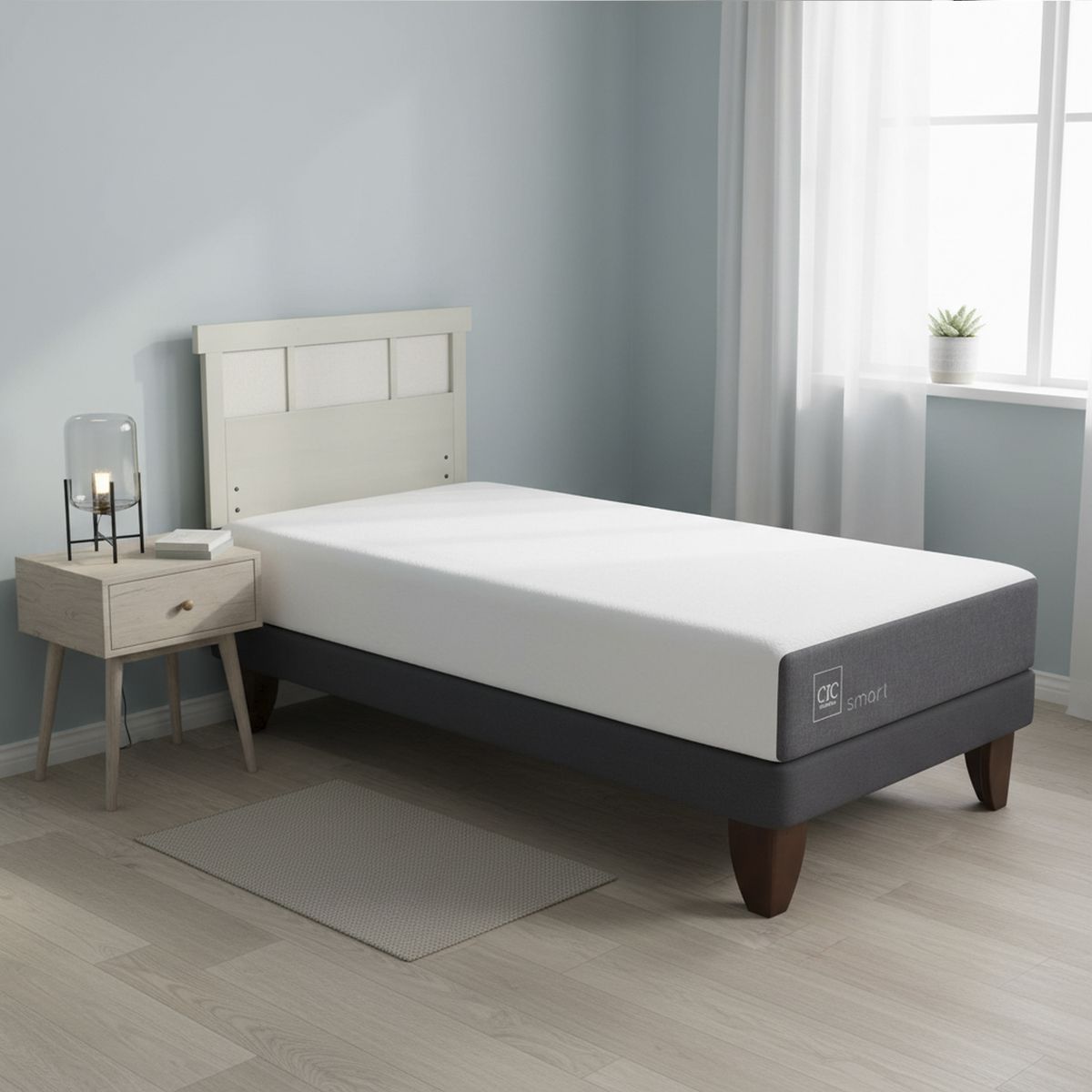 CIC - Cama Europea Smart 1.5P Respaldo Dublin Alpino