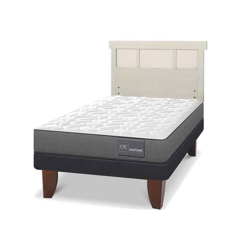 CIC - Cama Europea anatomic 1.5p Respaldo Dublin alpino