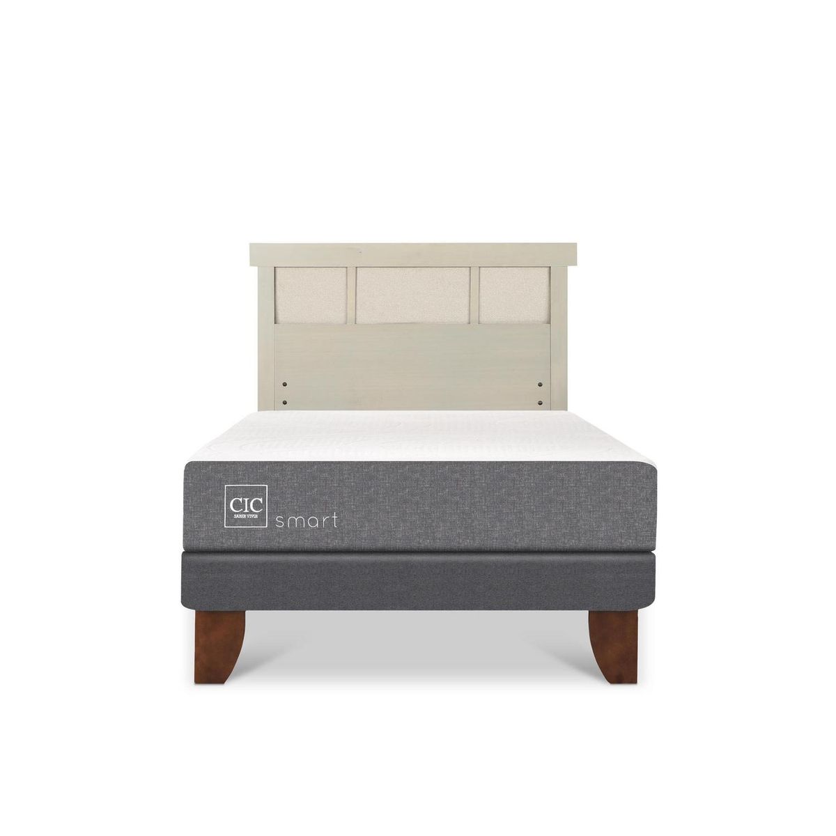 CIC - Cama Europea Smart 1p respaldo Dublin alpino